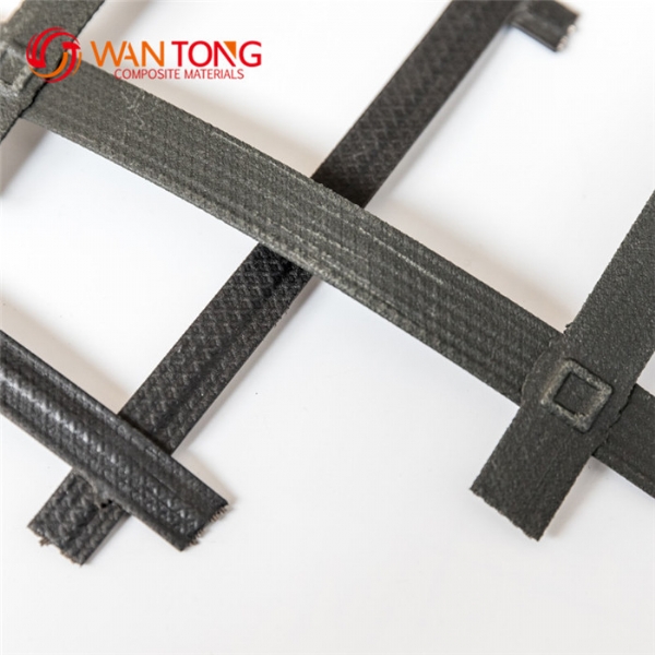 Steel plastic geogrid with protruding joints